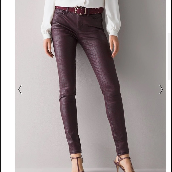 WHBM Mid-Rise Coated Croc Skinny Jeans - Picture 8 of 11